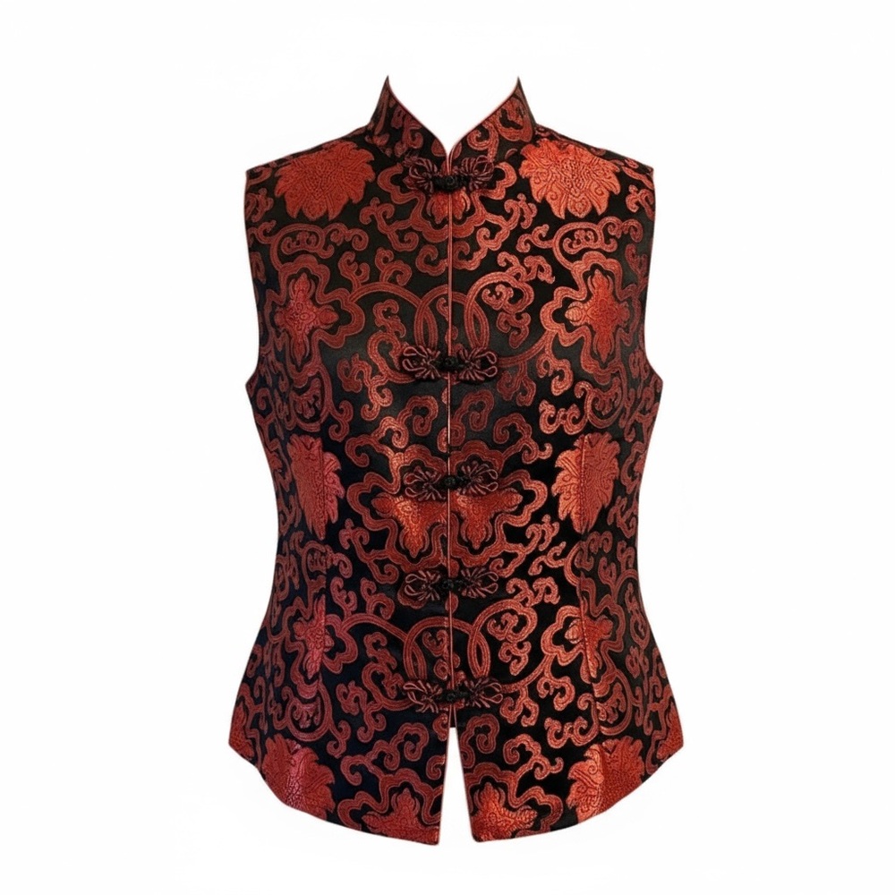 Silk Vest/Shirt Top | Qipao top | Size L